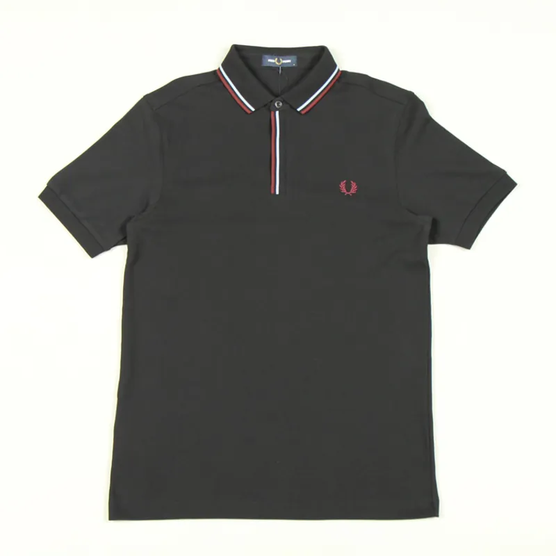 Fred Perry Tipped Placket Polo Shirt - Black